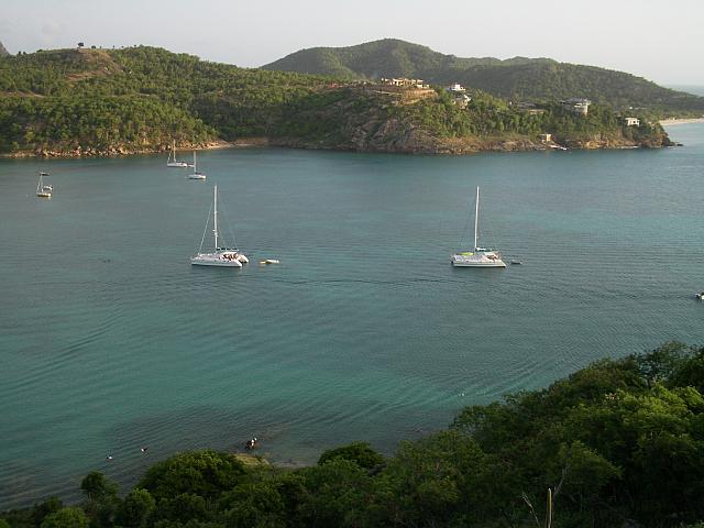 The "Restless Spirit" sailed with us.  Here they are moored in the harbor next to us.