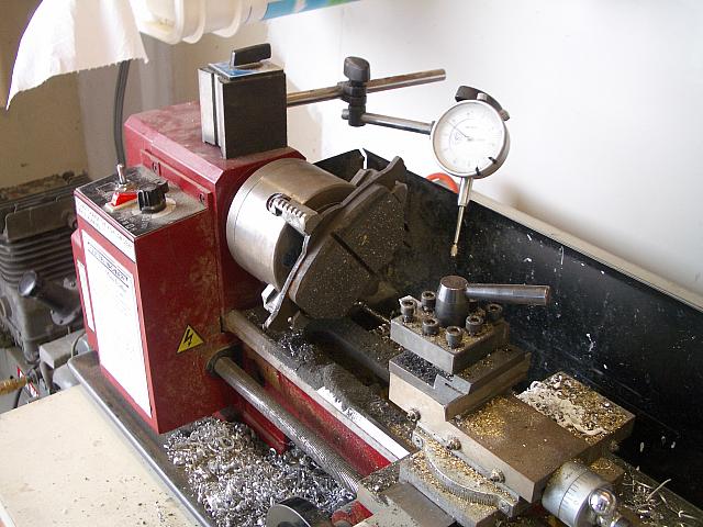 So I put the pad on my lathe and faced it pretty square.