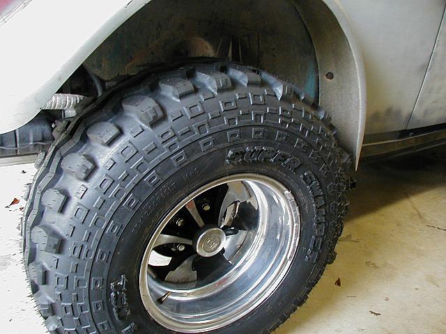 Big 'ol back tires.  Brand new Super Swamper Radial 33x12.5x15