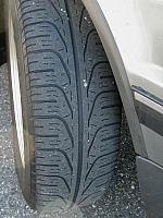 The tires are in decent shape.  4 Matching pirelli tires.  They probably have a good 15,000 miles left in them.